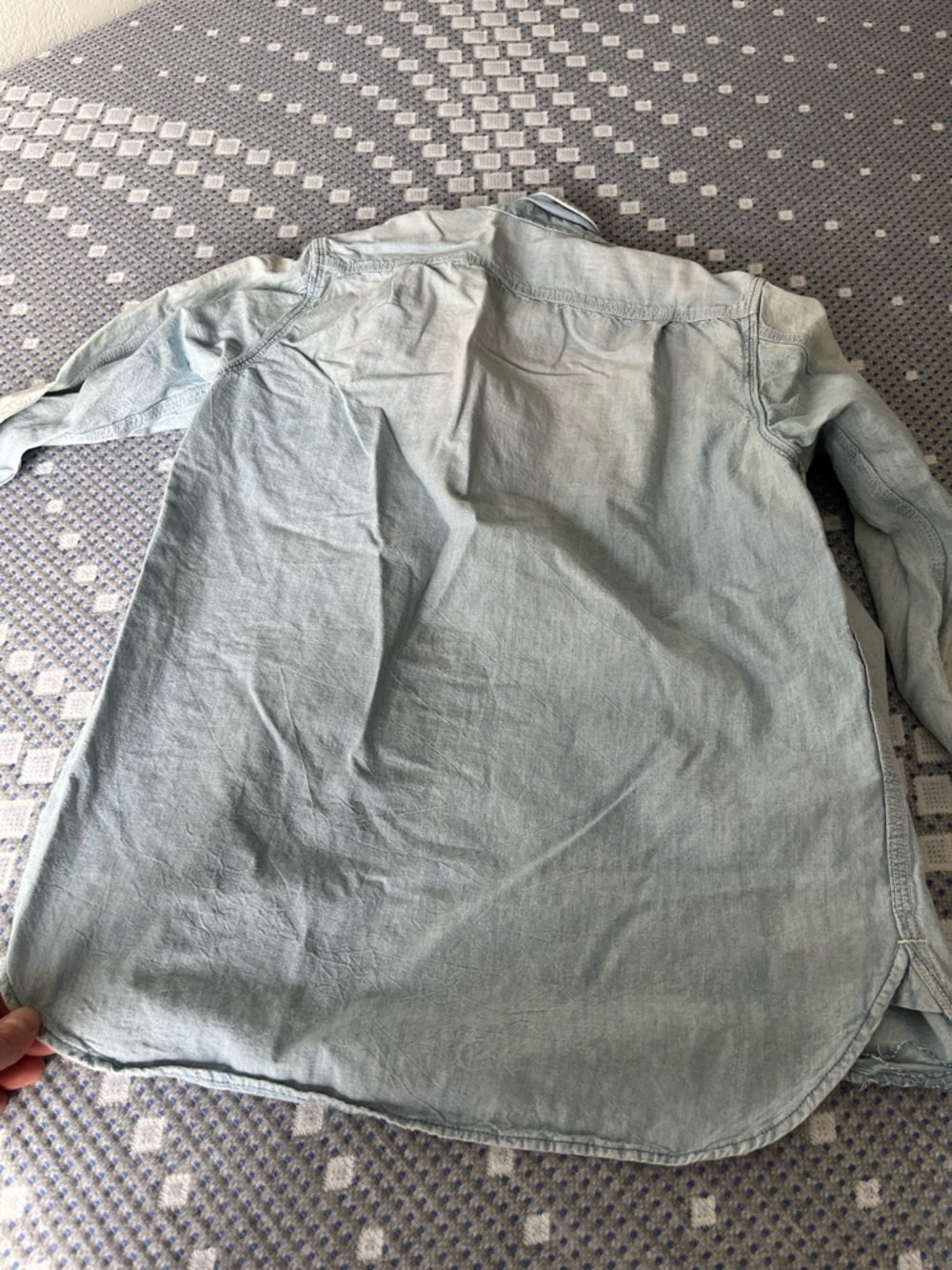 Vintage Light Wash Denim Shirt - Women's Light Blue Casual Button-Up - Picture 12 of 12